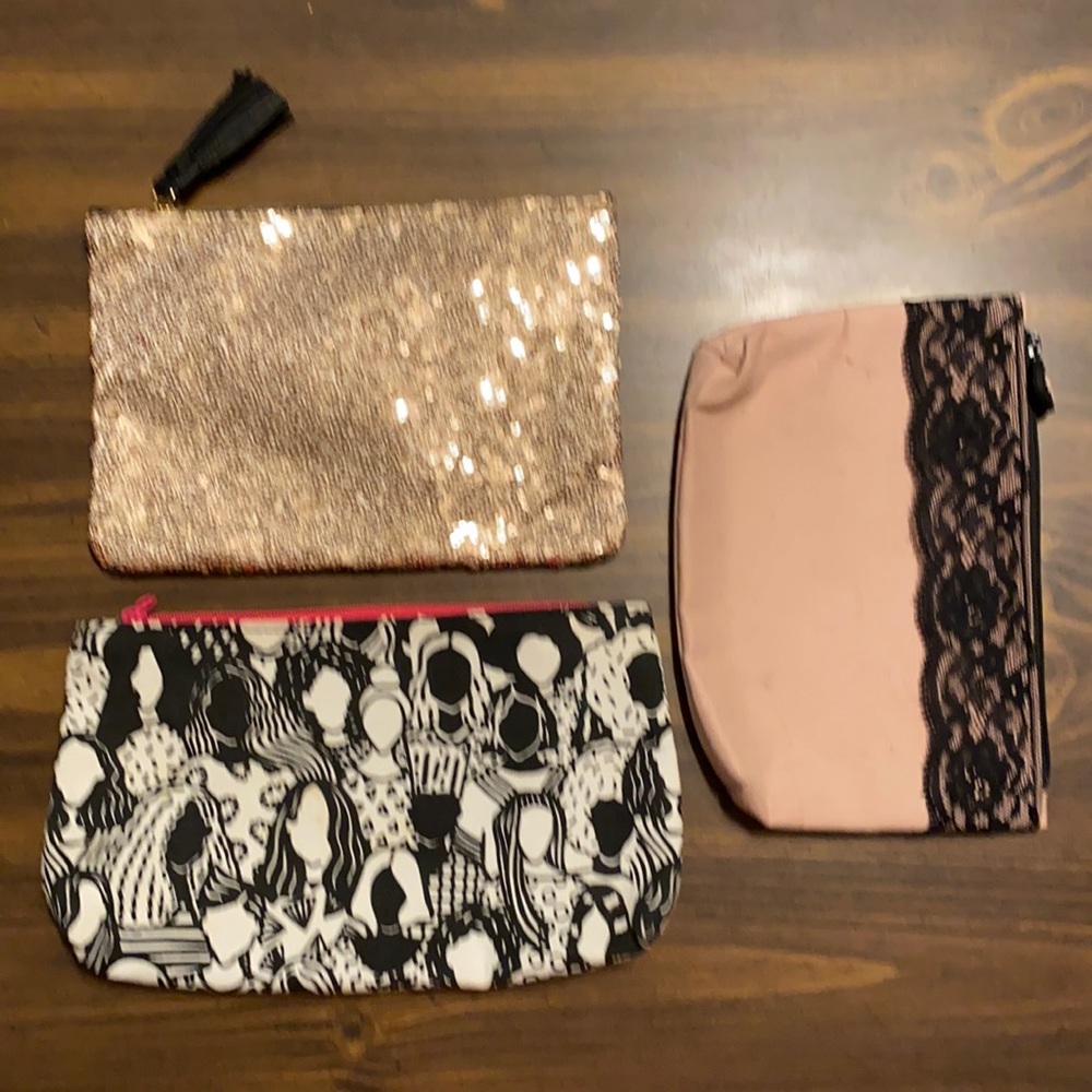 3 Ipsy cosmetic bag bundle NWOT